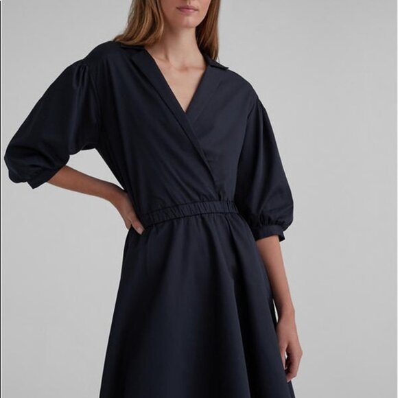 Club Monaco Black Shirt Dress COLLAR A LINE 6 - Picture 3 of 12